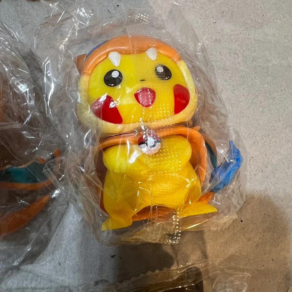 Pokemon 4in Pikachu Poncho 8 Figure Lot Yellow Charizard Greninja Lugia Cosplay